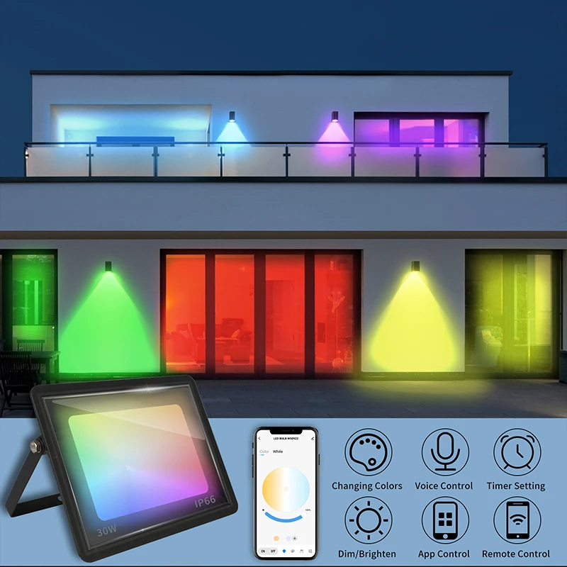 RGB TUYA 투광 조명 스마트 앱 음성 제어 RGB - Smart Garden Drawing 리뷰 및 가격