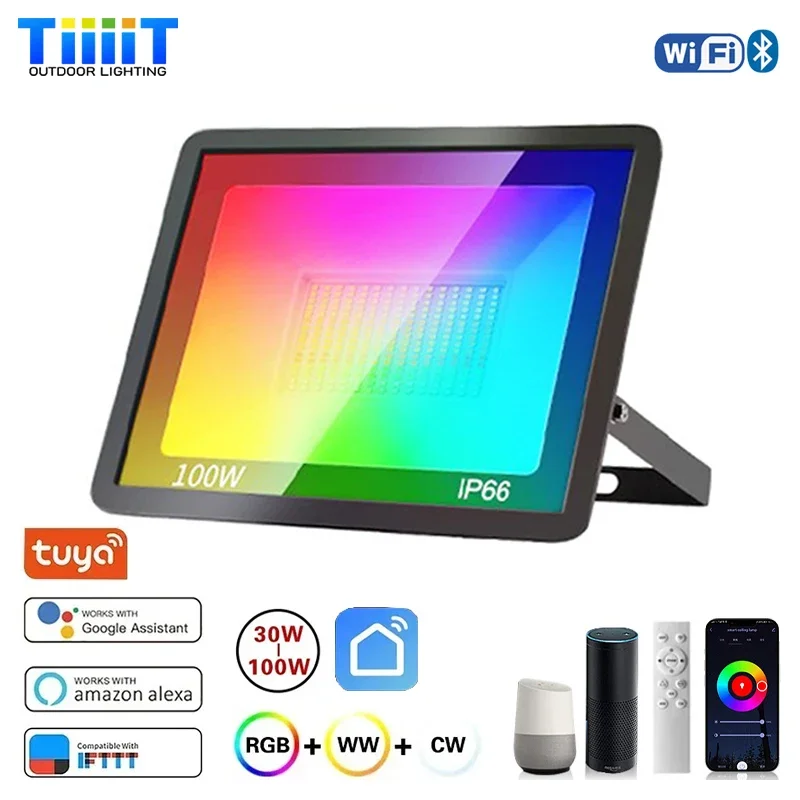 RGB TUYA 투광등 스마트 앱 음성 제어 RGBCW - Smart Garden Drawing 리뷰 및 가격