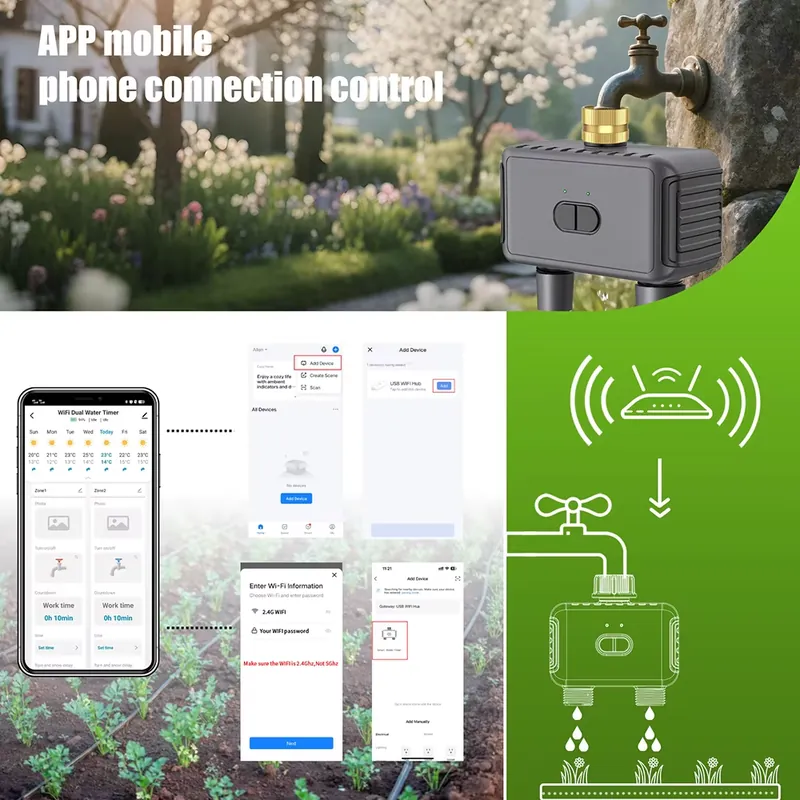 WAP01 WiFi 앱 제어 듀얼 호스 워터 타이머 스 - Smart Garden Water Timer 리뷰 및 가격