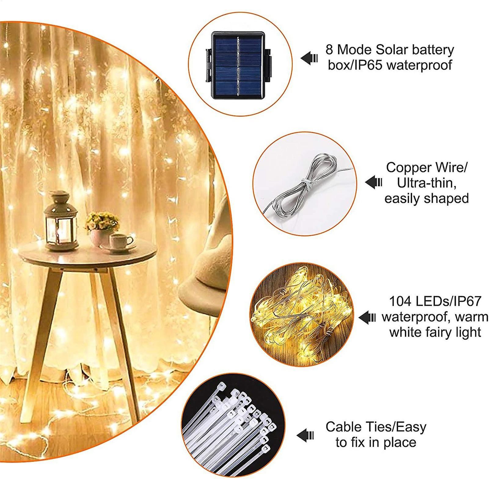태양광 우산 스트링 라이트 104 LED 파라솔 스트링 - Smart Garden Light Camera 리뷰 및 가격