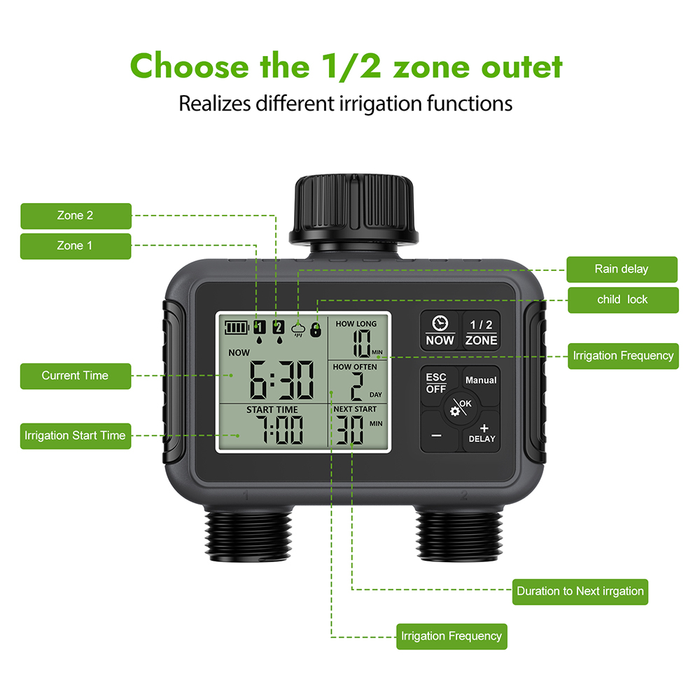 듀얼 존 독립형 디스플레이 LCD 정원 급수 타이머 자 - Smart Garden Water Timer 리뷰 및 가격