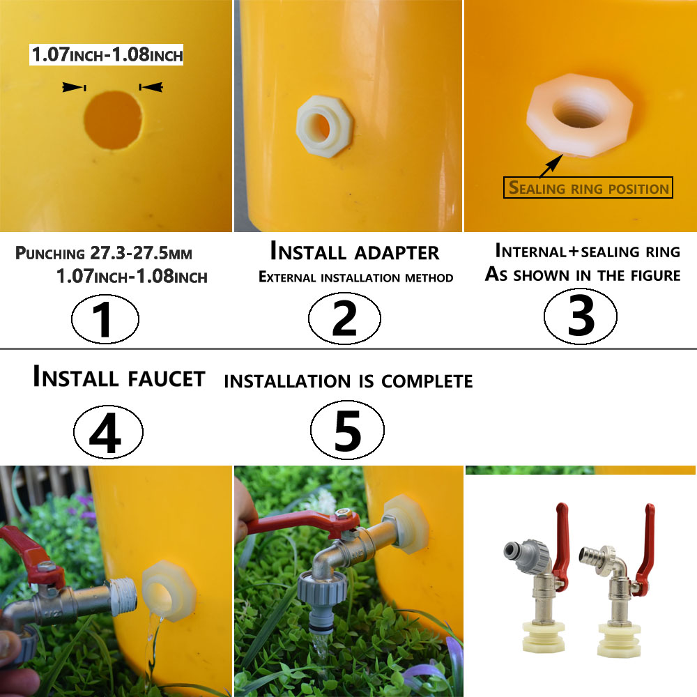 IBC 탱크 탭 어댑터 젖꼭지 S60X6 스레드 15m - Smart Garden Tap 리뷰 및 가격