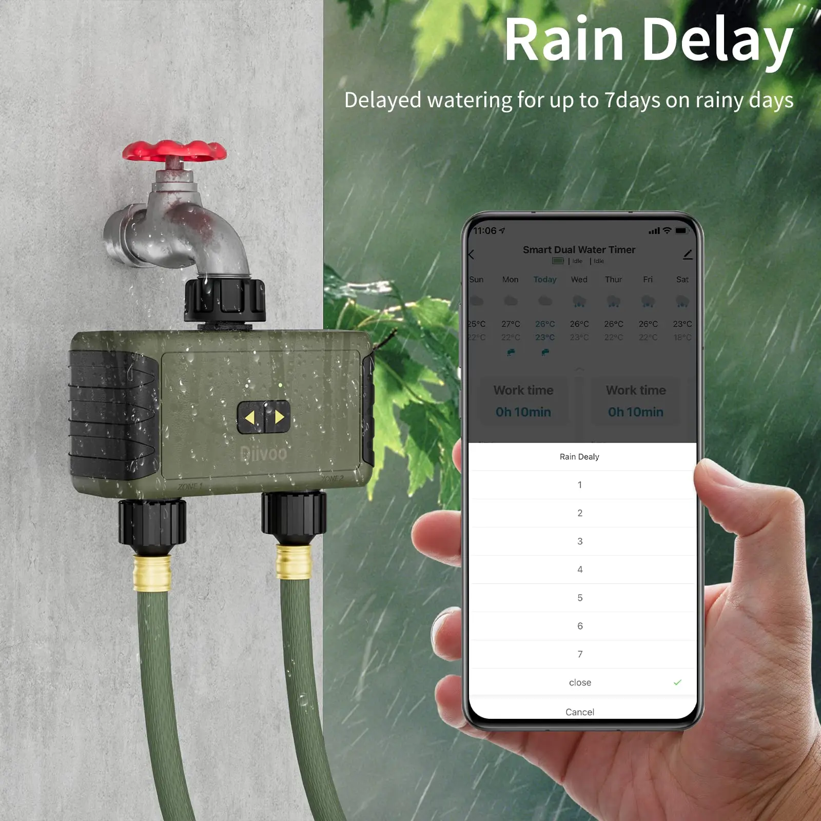 블루투스 스마트 워터 타이머용 Diivoo 타이머식 스 - Smart Garden Hose 리뷰 및 가격