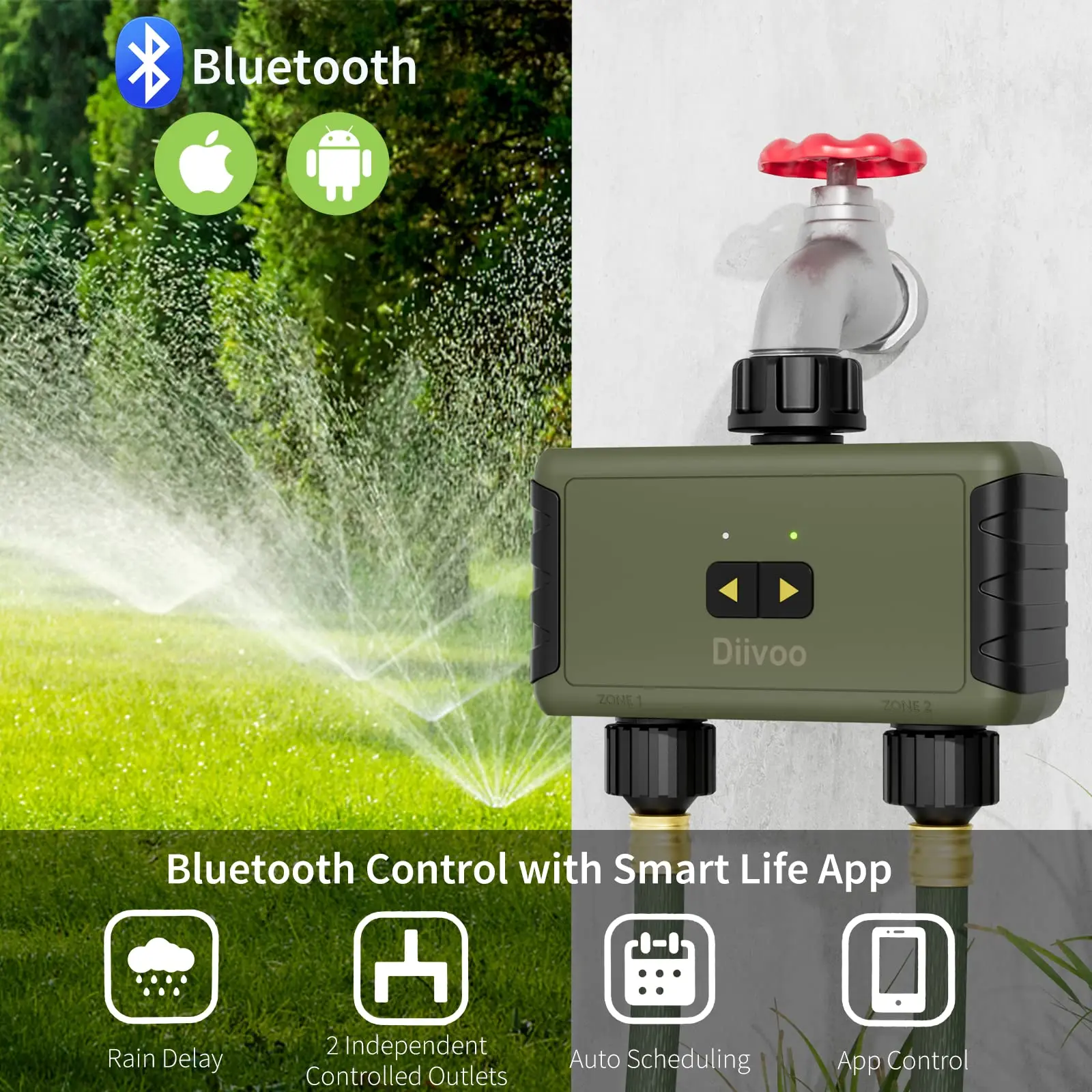 블루투스 스마트 워터 타이머용 Diivoo 타이머식 스 - Smart Garden Hose 리뷰 및 가격